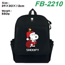 Peanuts&zwnj; Canvas Flip Backpack Student Schoolbag Headphone Hole 39X30X12CM 