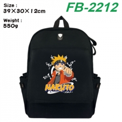 Naruto Canvas Flip Backpack Student Schoolbag Headphone Hole 39X30X12CM 