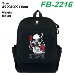 Naruto Canvas Flip Backpack Student Schoolbag Headphone Hole 39X30X12CM 