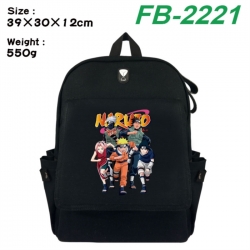 Naruto Canvas Flip Backpack Student Schoolbag Headphone Hole 39X30X12CM 