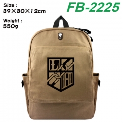 Shingeki no Kyojin Canvas Flip Backpack Student Schoolbag Headphone Hole 39X30X12CM 