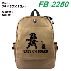 TOTORO Canvas Flip Backpack Student Schoolbag Headphone Hole 39X30X12CM 