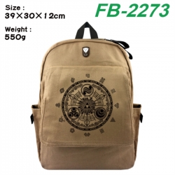The Legend of Zelda Canvas Flip Backpack Student Schoolbag Headphone Hole 39X30X12CM 
