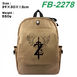 The Legend of Zelda Canvas Flip Backpack Student Schoolbag Headphone Hole 39X30X12CM 