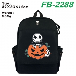 The Nightmare Before Christmas Canvas Flip Backpack Student Schoolbag Headphone Hole 39X30X12CM 