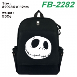 The Nightmare Before Christmas Canvas Flip Backpack Student Schoolbag Headphone Hole 39X30X12CM 