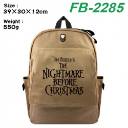 The Nightmare Before Christmas Canvas Flip Backpack Student Schoolbag Headphone Hole 39X30X12CM 