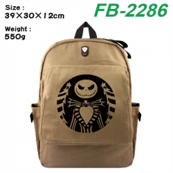 The Nightmare Before Christmas Canvas Flip Backpack Student Schoolbag Headphone Hole 39X30X12CM 