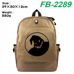 The Nightmare Before Christmas Canvas Flip Backpack Student Schoolbag Headphone Hole 39X30X12CM 