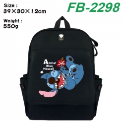 Lilo & Stitch Canvas Flip Backpack Student Schoolbag Headphone Hole 39X30X12CM 
