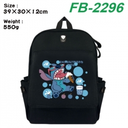 Lilo & Stitch Canvas Flip Backpack Student Schoolbag Headphone Hole 39X30X12CM 