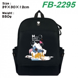 Lilo & Stitch Canvas Flip Backpack Student Schoolbag Headphone Hole 39X30X12CM 
