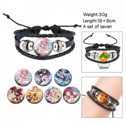 Magical Girl Madoka of the Magus Anime Freestyle Crystal Leather Rope Bracelet Set 30g