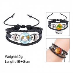 One Piece Anime peripheral crystal leather rope bracelet price for 5 pcs 