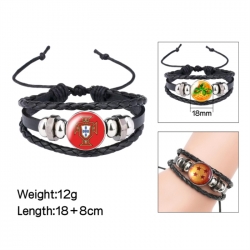 Football Anime peripheral crystal leather rope bracelet price for 5 pcs 