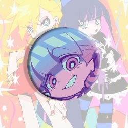 Panty & Stocking with Garterbelt Anime tinplate brooch badge price for 5 pcs