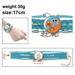 The Amazing World of Gumball Anime bracelet multi-layer leather gemstone bracelet price for 5 pcs