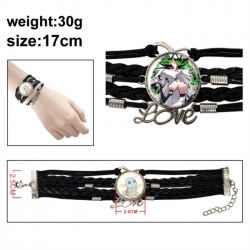Hazbin Hotel Anime bracelet multi-layer leather gemstone bracelet price for 5 pcs