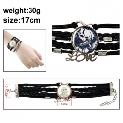 Hazbin Hotel Anime bracelet multi-layer leather gemstone bracelet price for 5 pcs
