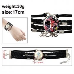 Hazbin Hotel Anime bracelet multi-layer leather gemstone bracelet price for 5 pcs