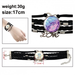 Panty & Stocking with Garterbelt Anime bracelet multi-layer leather gemstone bracelet price for 5 pcs