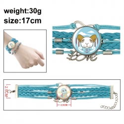 One Piece Anime bracelet multi-layer leather gemstone bracelet price for 5 pcs