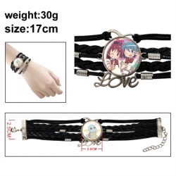 Magical Girl Madoka of the Magus Anime bracelet multi-layer leather gemstone bracelet price for 5 pcs
