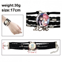 Magical Girl Madoka of the Magus Anime bracelet multi-layer leather gemstone bracelet price for 5 pcs