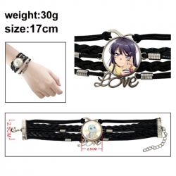 Rascal Does Not Dream of Bunny Girl Senpai&zwnj; Anime bracelet multi-layer leather gemstone bracelet price for 5 pcs