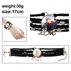Jujutsu Kaisen Anime bracelet multi-layer leather gemstone bracelet price for 5 pcs