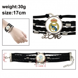 Football Anime bracelet multi-layer leather gemstone bracelet price for 5 pcs