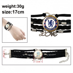Football Anime bracelet multi-layer leather gemstone bracelet price for 5 pcs