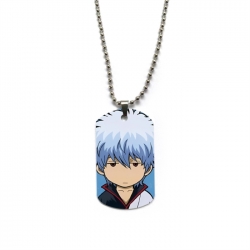 Gintama Anime double-sided full color printed military brand necklace price for 5 pcs