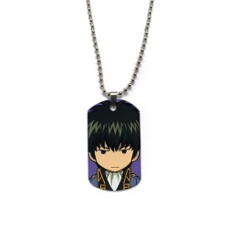Gintama Anime double-sided full color printed military brand necklace price for 5 pcs