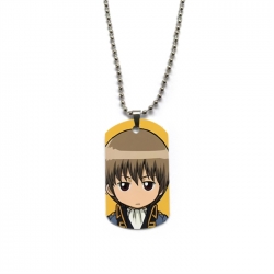 Gintama Anime double-sided full color printed military brand necklace price for 5 pcs