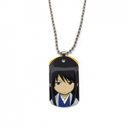 Gintama Anime double-sided full color printed military brand necklace price for 5 pcs