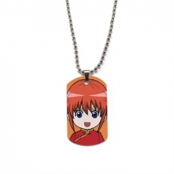 Gintama Anime double-sided full color printed military brand necklace price for 5 pcs