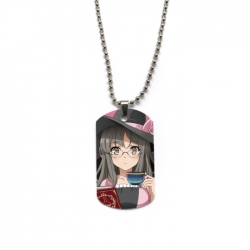 Rascal Does Not Dream of Bunny Girl Senpai&zwnj; Anime double-sided full color printed military brand necklace price for 5 pc