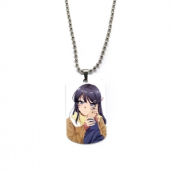 Rascal Does Not Dream of Bunny Girl Senpai&zwnj; Anime double-sided full color printed military brand necklace price for 5 pc