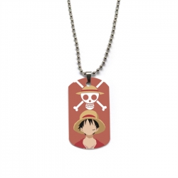 One Piece Anime double-sided full color printed military brand necklace price for 5 pcs