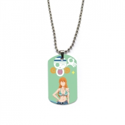 One Piece Anime double-sided full color printed military brand necklace price for 5 pcs