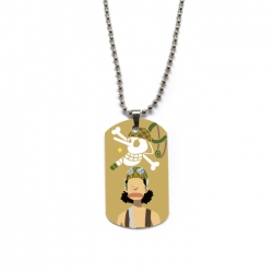 One Piece Anime double-sided full color printed military brand necklace price for 5 pcs