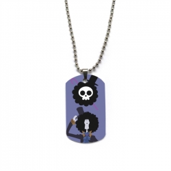 One Piece Anime double-sided full color printed military brand necklace price for 5 pcs