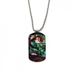 Demon Slayer Kimets Anime double-sided full color printed military brand necklace price for 5 pcs