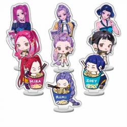 K-Pop:Demon Hunters Anime Character acrylic Small Standing Plates  Keychain 6cm a set of 9