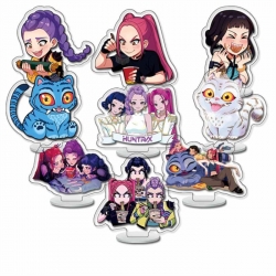 K-Pop:Demon Hunters Anime Character acrylic Small Standing Plates  Keychain 6cm a set of 9