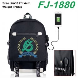 Haikyuu!! canvas USB backpack cartoon print student backpack 46X32X14CM 700g 