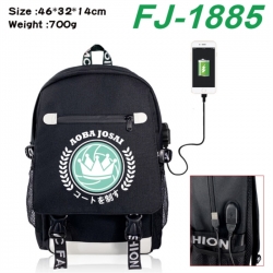 Haikyuu!! canvas USB backpack cartoon print student backpack 46X32X14CM 700g 