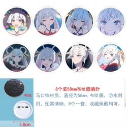 Cosmic princess kaguya Anime Round cloth film brooch badge 58MM a set of 8
