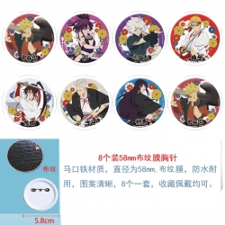 Helltaker  Anime Round cloth film brooch badge 58MM a set of 8